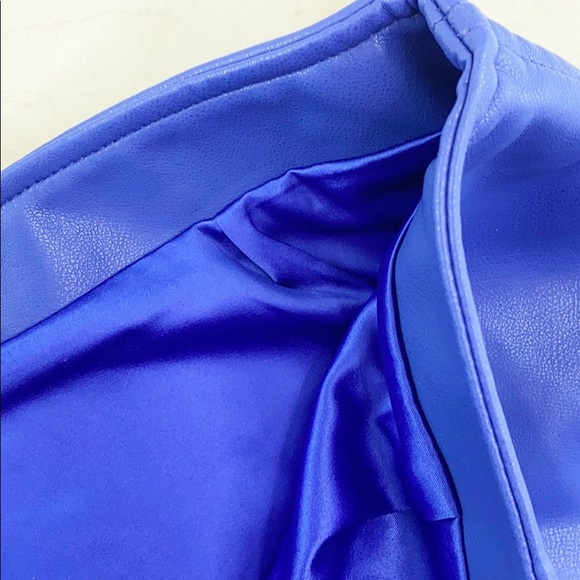 BLANKNYC Vegan Leather Snap Skirt in Blue My Mind - Picture 12 of 14